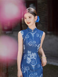 purple floral qipao, Evening Dress, Ball Gown