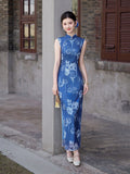 purple floral qipao, Evening Dress, Ball Gown