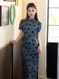 Elegantes traditionelles chinesisches Kleid, chinesisches Cheongsam-Kleid, Abendkleider, Ballkleider, lange Abendkleider, Mandarinkragen
