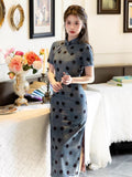 Elegantes traditionelles chinesisches Kleid, chinesisches Cheongsam-Kleid, Abendkleider, Ballkleider, lange Abendkleider, Mandarinkragen