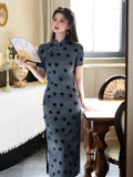 Elegantes traditionelles chinesisches Kleid, chinesisches Cheongsam-Kleid, Abendkleider, Ballkleider, lange Abendkleider, Mandarinkragen