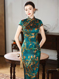 Modern qipao, Chinese Qipao dress, Mulberry Silk cheongsam,  Evening Dress, floral dress