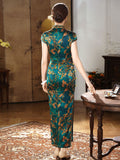 Modern qipao, Chinese Qipao dress, Mulberry Silk cheongsam,  Evening Dress, floral dress