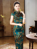 Modern qipao, Chinese Qipao dress, Mulberry Silk cheongsam,  Evening Dress, floral dress