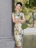 Modern Chinese Qipao, Mulberry Silk cheongsam, Evening Dress