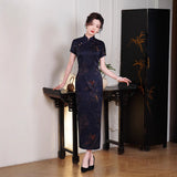 Modern Chinese Qipao, Mulberry Silk cheongsam,  Evening Dress, floral qipao