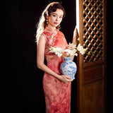 Modern Chinese Qipao, Mulberry Silk cheongsam, sleeveless Evening Dress, mandarin collar