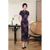 Modern Chinese Qipao, Mulberry Silk cheongsam,  Evening Dress, mandarin collar