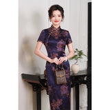 Modern Chinese Qipao, Mulberry Silk cheongsam,  Evening Dress, mandarin collar