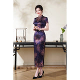 Modern Chinese Qipao, Mulberry Silk cheongsam,  Evening Dress, mandarin collar
