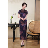 Modern Chinese Qipao, Mulberry Silk cheongsam,  Evening Dress, mandarin collar