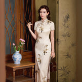 Mulberry Silk cheongsam,  Evening Dress, mandarin collar