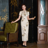 Mulberry Silk cheongsam,  Evening Dress, mandarin collar