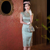 Modern Chinese Qipao, Evening Dress, Silk qipao, light green color qipao