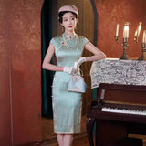 Modern Chinese Qipao, Evening Dress, Silk qipao, light green color qipao