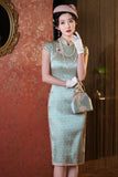 Modern Chinese Qipao, Evening Dress, Silk qipao, light green color qipao