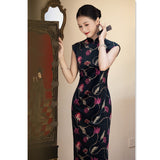 Modern Chinese qipao, Chinese Cheongsam Dress, Evening Dress, Ball Gowns, blue velvet qipao