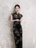 Chinese Cheongsam, velvet qipao, Evening Dress, Ball Gown