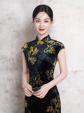 Chinese Cheongsam, velvet qipao, Evening Dress, Ball Gown