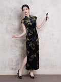 Chinese Cheongsam, velvet qipao, Evening Dress, Ball Gown