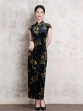 Chinese Cheongsam, velvet qipao, Evening Dress, Ball Gown
