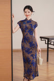 Modern Chinese Qipao dress, Evening Dress, floral prints, mandarin collar