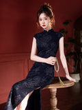 Modern qipao, Chinese Cheongsam, Summer Qipao, flower pattern, mandarin collar