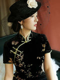 Elegant Chinese qipao，Chinese Cheongsam Dress, Evening Dress, Ball Gowns, Long Evening Dress, mandarin collar, bamboo pattern