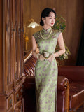 Modern Chinese Qipao dress, Evening Dress,  summer breathable qipao, mandarin collar