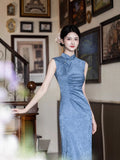 Kostenlose Änderung, traditionelles chinesisches Qipao-Kleid, Abendkleid, atmungsaktives Sommer-Qipao, Stehkragen