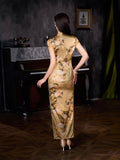 Modern Chinese Qipao, Mulberry Silk cheongsam,  Evening Dress, mandarin collar