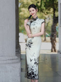 mulberry silk Cheongsam, Silk qipao, floral pattern