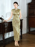Modern Chinese Qipao, Mulberry Silk cheongsam,  Evening Dress, mandarin collar