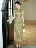 Modern Chinese Qipao, Mulberry Silk cheongsam,  Evening Dress, mandarin collar