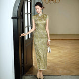 Modern Chinese Qipao, Mulberry Silk cheongsam,  Evening Dress, mandarin collar