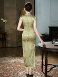 Modern Chinese Qipao, Mulberry Silk cheongsam,  Evening Dress, mandarin collar