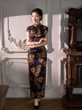 Modern Chinese qipao, mulberry silk Cheongsam, Silk qipao, floral qipao