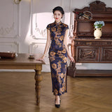 Modern Chinese qipao, mulberry silk Cheongsam, Silk qipao, floral qipao