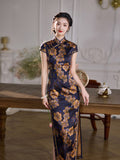 Modern Chinese qipao, mulberry silk Cheongsam, Silk qipao, floral qipao