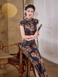 Modern Chinese qipao, mulberry silk Cheongsam, Silk qipao, floral qipao