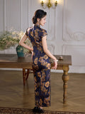 Modern Chinese qipao, mulberry silk Cheongsam, Silk qipao, floral qipao