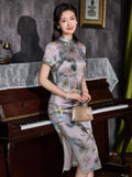 Modern Chinese Qipao dress, Mulberry Silk cheongsam,  Evening Dress