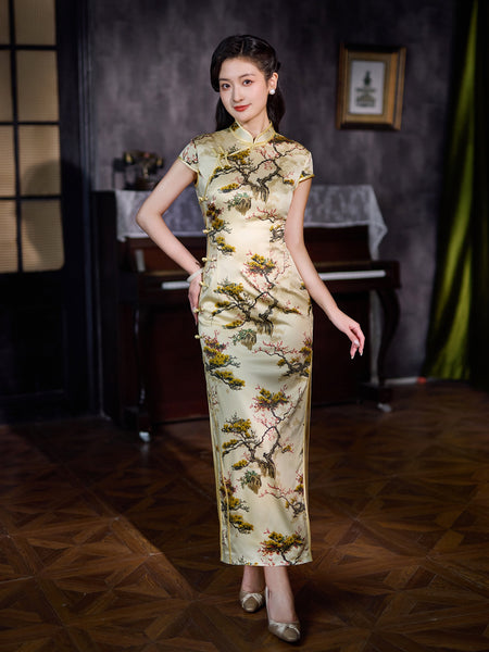 Modern Chinese Qipao, Mulberry Silk cheongsam, Evening Dress – QipaoMood Modern Chinese Qipao, Mulberry Silk cheongsam, Evening Dress – QipaoMood