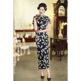 Modern Chinese Qipao, Mulberry Silk cheongsam,  Evening Dress, floral qipao