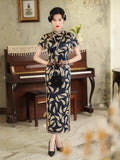 Modern Chinese Qipao, Mulberry Silk cheongsam,  Evening Dress, floral qipao