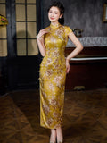 Modern Chinese Qipao, Mulberry Silk cheongsam,  Evening Dress,  casual qipao, lotus pattern