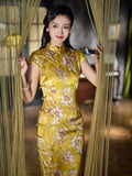 Modern Chinese Qipao, Mulberry Silk cheongsam,  Evening Dress,  casual qipao, lotus pattern