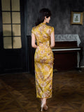 Modern Chinese Qipao, Mulberry Silk cheongsam,  Evening Dress,  casual qipao, lotus pattern