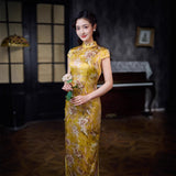 Modern Chinese Qipao, Mulberry Silk cheongsam,  Evening Dress,  casual qipao, lotus pattern