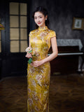 Modern Chinese Qipao, Mulberry Silk cheongsam,  Evening Dress,  casual qipao, lotus pattern